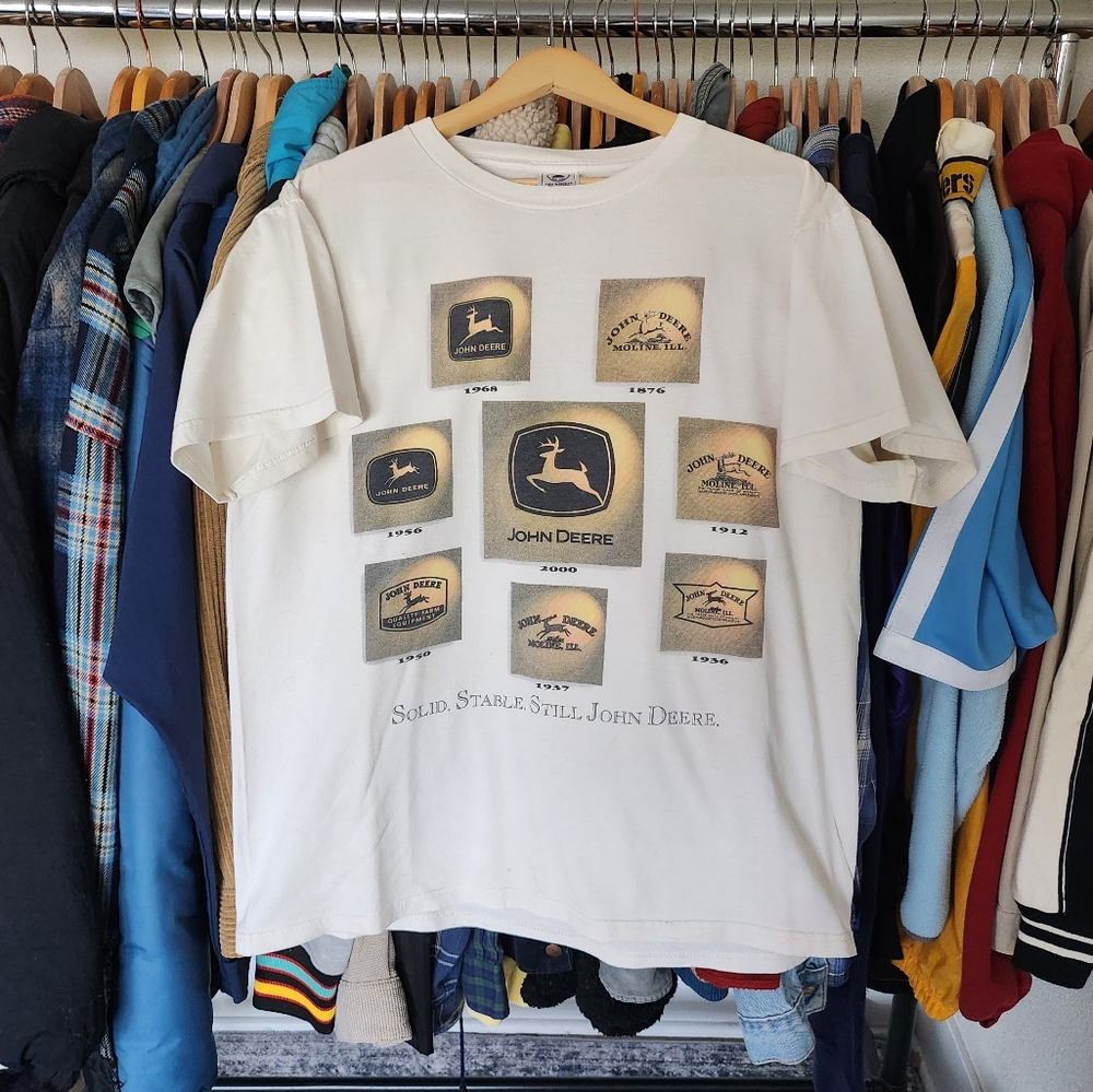 Y2K John Deere Logo History Tshirt
